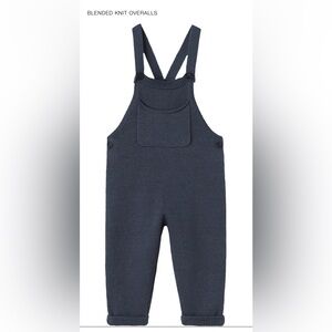 Zara kids bleneded knit overalls navy blue